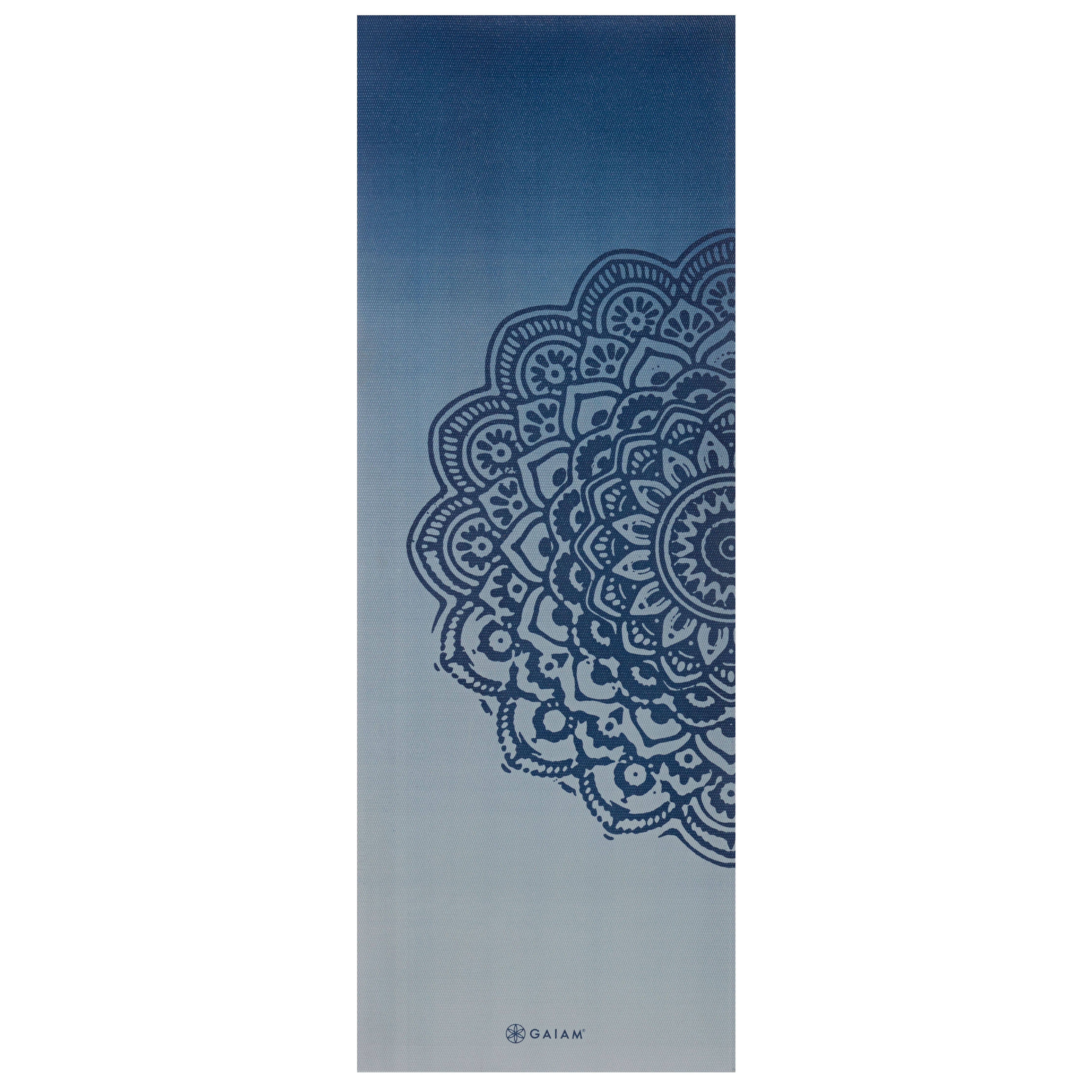 Gaiam Premium Indigo Fade Yoga Mat (6mm) flat